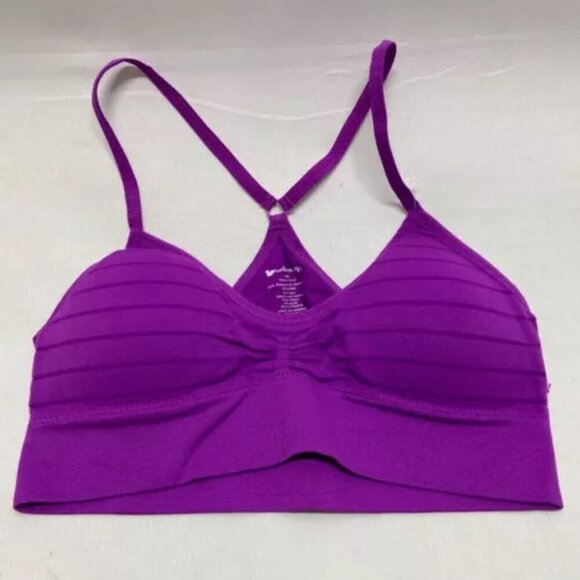 Bralette Urbanology Women's 6M Purple Stripe Seamless Padded Stretch Bra Medium - Picture 6 of 6